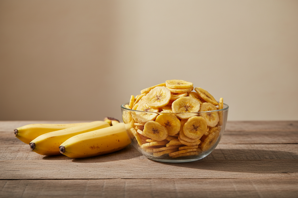 Dehydrated Banana Chips with Fresh Bananas